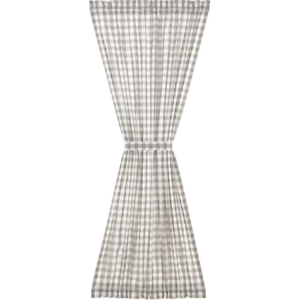 Farmhouse Grey Buffalo Plaid Checked Door Panel 72x40 Country Cottagecore New